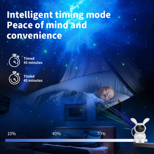 Intelligenter Starlight Galaxy Projektor Rotierender Nebel Sterne Projektor Dekor mit Sternen himmel Projektion im Schlafzimmer Nettes Kaninchen