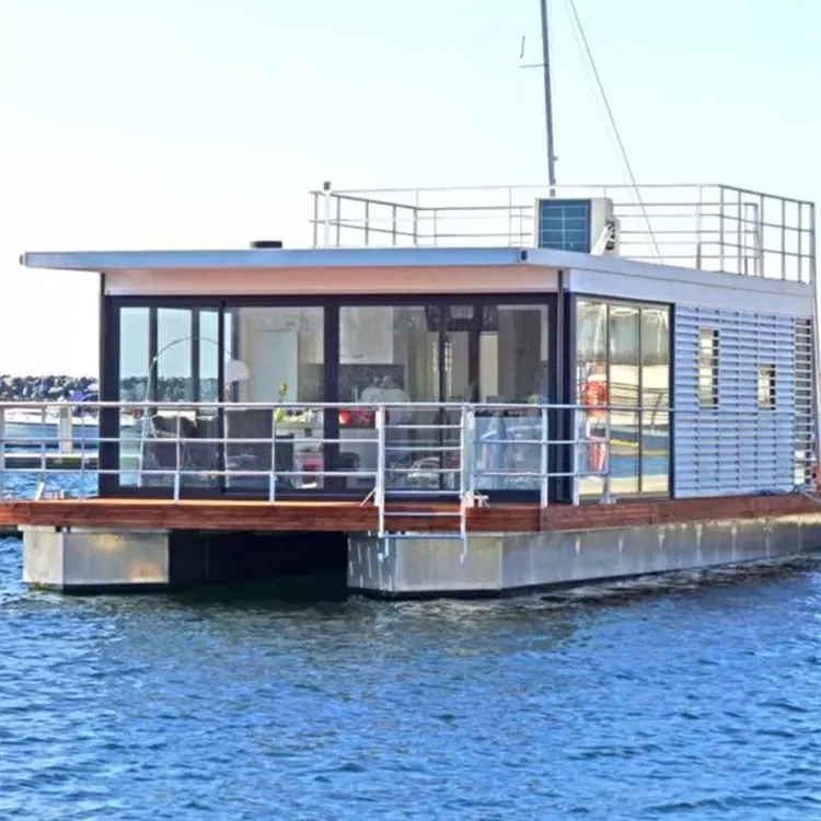 Casa galleggiante prefabbricata dell'acqua di qualità casa Mobile Resort galleggiante Hotel Boathouse casa modulare casa d'acqua Hotel Container mobili