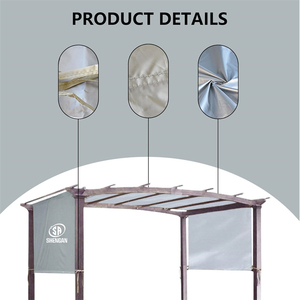518*213cm Waterproof and Sun Protection with 4 Straps Sturdy Replacement Silver-Coated Polyester Pergola Shade <strong>Cover</strong> for Garden - Product Image 3