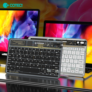 COTECi Ice Crystal Transparent <strong>Wireless</strong> <strong>Keyboard</strong> iPad <strong>Android</strong> Devices Multi-Device <strong>System</strong> Mute Office <strong>Keyboard</strong> - Product Image 3