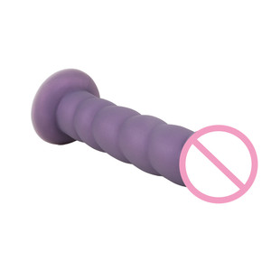 7 Inch Pearlescent Purple Liquid Silicone Twisted Dildo <strong>Sex</strong> Toy for Women Pussy Realistic Fake Plastic Penis Anal Butt Plug Sexy - Product Image 3