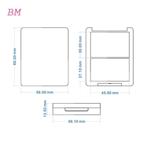 Rechteckform 2 Aluminium pfanne Lidschatten behälter 2 Farbe rosa leere erröten Palette Verpackung