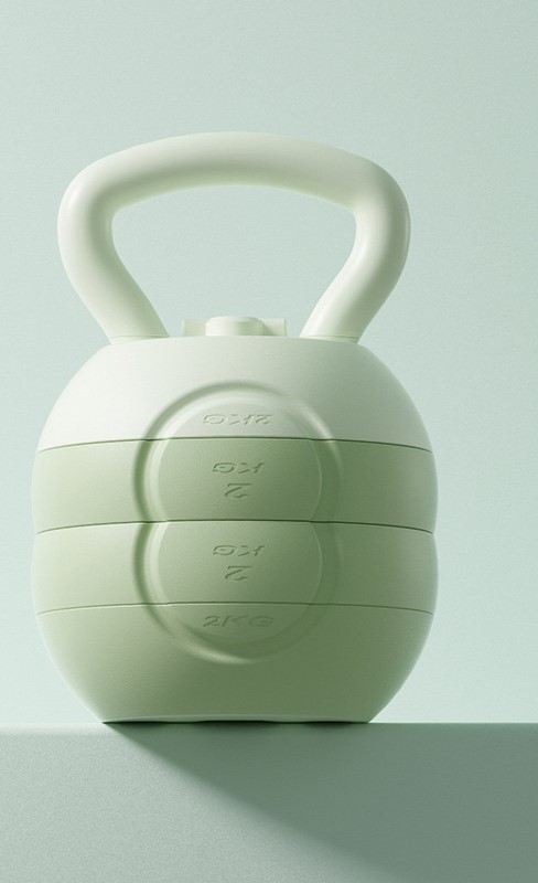 Kettlebell vert de 2 à 8 kg - poids ajustable
