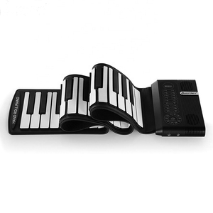 88 tasti Ponderato Tasti di Pianoforte Digitale Roll up Del Silicone Piccolo Usb Elettrico Bambino Pianoforte Nero 6 - Product Image 1