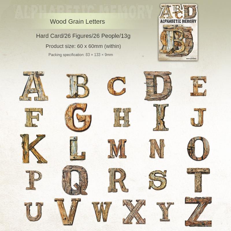 B Wood grain letters