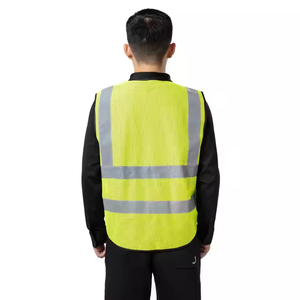 เสื้อแจ็กเก็ตตาข่ายสะท้อนแสงแบบหลายกระเป๋าเสื้อกั๊กนิรภัยสำหรับงานก่อสร้างไฟ LED โลโก้ปรับแต่งได้ - Product Image 4