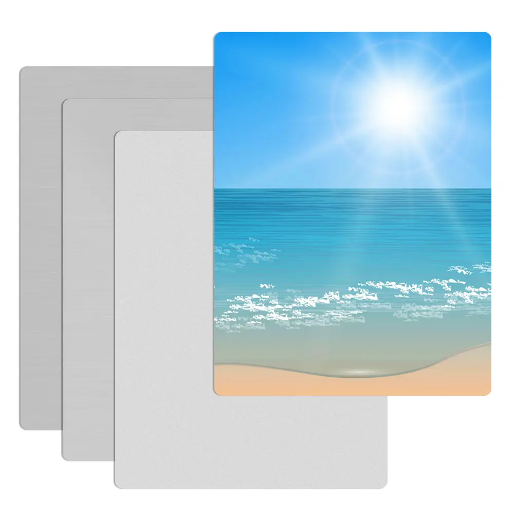 Tamanho personalizado Venda quente Fabricante 4x6 6x8 Chromaluxe Hd Photo Panel Blanks Metal Plate Folha De Alumínio Para Sublimação