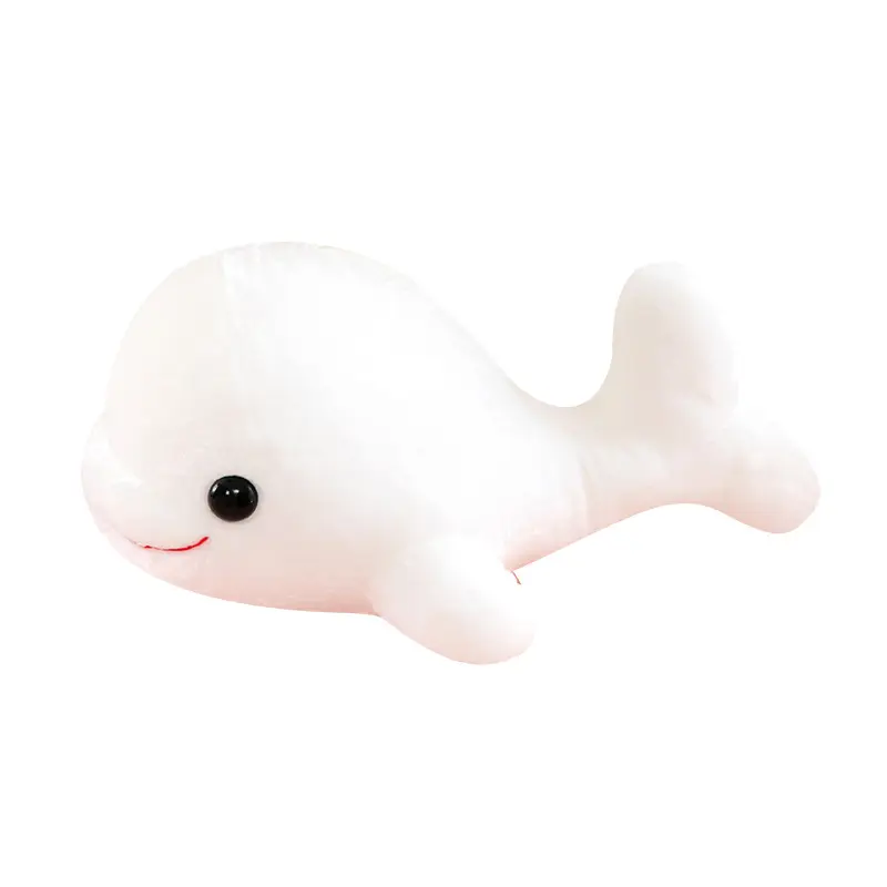 Özel sevimli gülümseme beyaz balina peluş oyuncaklar çocuk doğum günü hediyeleri için deniz deniz hayvan balık Plushie bebekler yastık