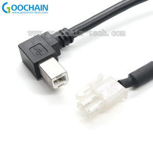 Özelleştirilmiş 2in1 12V Powered USB 90 derece USB B erkek ve POS sistemi için 2 Pin Terminal kablosu tarayıcı - Product Image 3