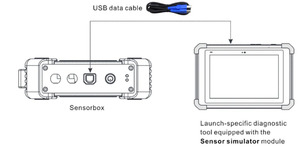 LAUNCH-Caja de sensores de 2 canales, dispositivo de medición automotriz para tabletas X431 PAD, con osciloscopio USB DC, sensor y probador de 2 canales - Product Image 2