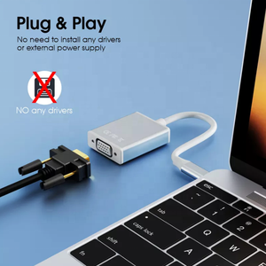 <strong>USB</strong> C Type C <strong>to</strong> <strong>VGA</strong> Adapter Male <strong>to</strong> <strong>VGA</strong> Female Converter Adapter <strong>VGA</strong> Audio Cables - Product Image 4