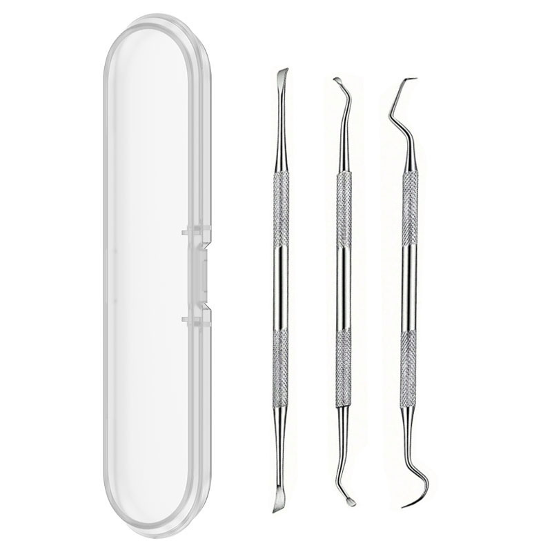 Hoe-shaped + tooth stain-shaped + probe + plastic box
