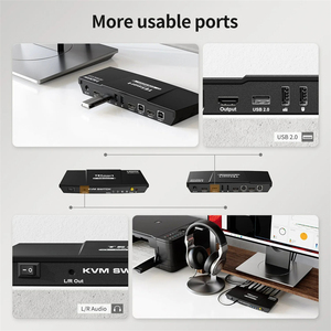 TESmart 2端口KVM交换机套件HDMI 4K60Hz，带EDID，适用于2 PCs 1显示器2x1 KVM切换器 - Product Image 6
