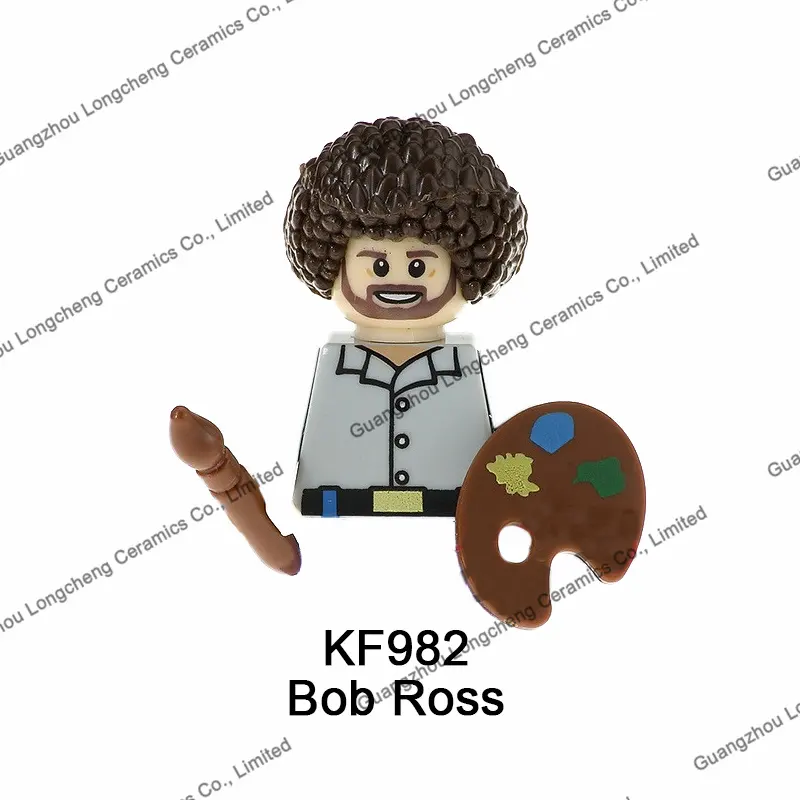 KF982 Bob Ross la gioia di dipingere pittore ospite Mini elementi di costruzione assemblati Action figure di giocattoli per bambini collezioni