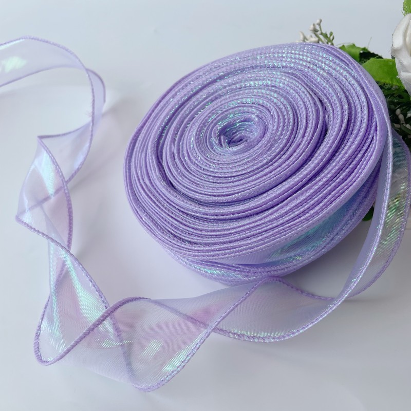 Tulle iridescente a coda di pesce-4 cm-viola da sogno-365 m