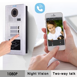 4.3'' Video Door Phone <strong>Intercom</strong> <strong>System</strong> 15 Monitors <strong>with</strong> 1 Doorbell <strong>Camera</strong> for 15 Apartment Wired Visiophone Interphone - Product Image 4
