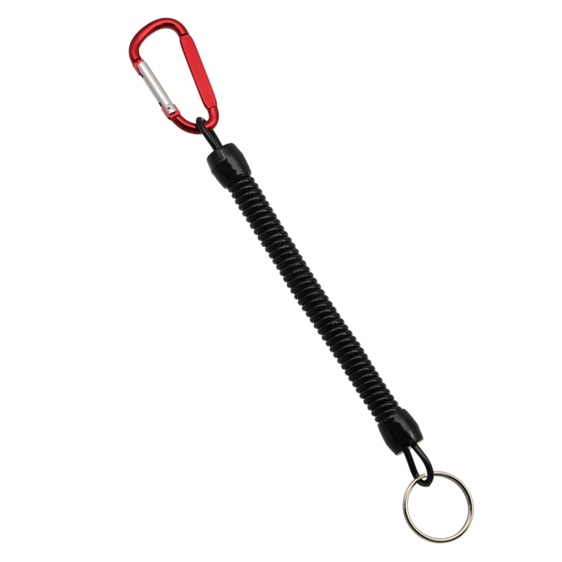 Red buckle, black rope, iron ring
