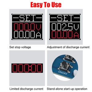 150W 20A 10A DC เครื่องทดสอบแบตเตอรี่ลิเธียม4สายแบบอิเล็กทรอนิกส์เครื่องวิเคราะห์แบตเตอรี่โมดูลปลั๊กแบบดิจิตอลที่สามารถปรับได้ - Product Image 5