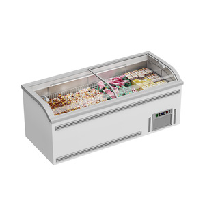 Cold Food Display Deep Chest Freezer Glass on Top <strong>Aht</strong> Curved Freezer Island Freezer Fridge <strong>for</strong> <strong>Sale</strong> with Colorful Led - Product Image 4