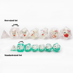 Bescon büyük boy DND hello kitty zar seti, dev 7 adet kedi saydam çokyüzlü D & D zar seti, büyük boy zindanlar ve Dragons zar - Product Image 1