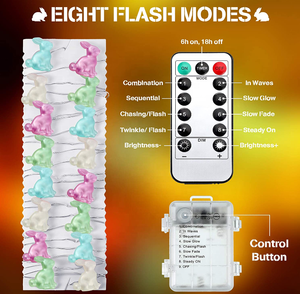 3Pack <strong>LED</strong> Easter <strong>String</strong> <strong>Lights</strong> 10 ft 30 <strong>LED</strong> Easter Rabbit Bunny <strong>Lights</strong> <strong>with</strong> Remote <strong>Timer</strong> 20 <strong>LED</strong> Easter Eggs <strong>String</strong> <strong>Lights</strong> - Product Image 5