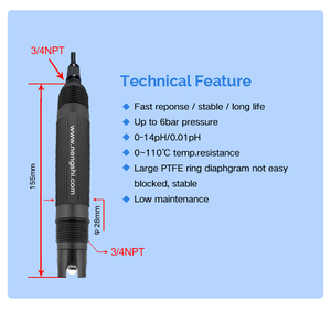 Ph/orp/konduktivitas/elektroda klorin Sensor akurasi tinggi dengan RS485 untuk perawatan air industri & kontrol proses - Product Image 5