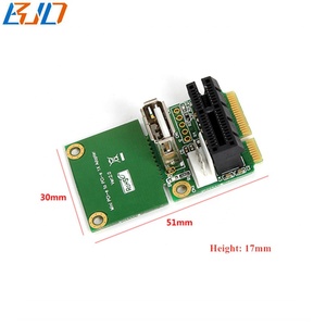 Mini <strong>PCI</strong>-E MPCIe to <strong>PCI</strong> Express 1X &amp; USB 2.0 Connector Adapter Riser Card with With SATA 15PIN Power Cable - Product Image 2