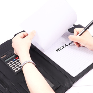 Foska เครื่องเขียนสำหรับโรงเรียนและสำนักงานแผ่นโน้ตธุรกิจหรูหรากันน้ำแผ่นหนังพีวีซีโฟลเดอร์พอร์ตโฟลิโอพร้อมกระเป๋า - Product Image 6