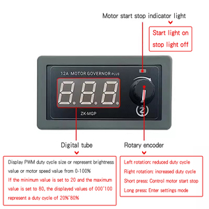 Controlador de Motor de CC PWM de velocidad ajustable, módulo de parada lenta de arranque lento, 5-30V, 12A, 360W, 6V, 12V, 24V - Product Image 2