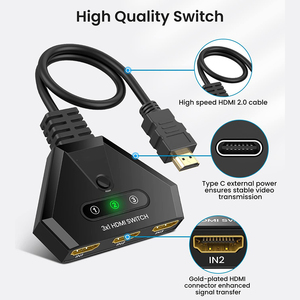 ケーブル付き高品質3x1HDM1スイッチ4K30HzフルHDHDR 103入力1出力HDM1スイッチャー3x1for Computer PCS HDTVPS5 - Product Image 5