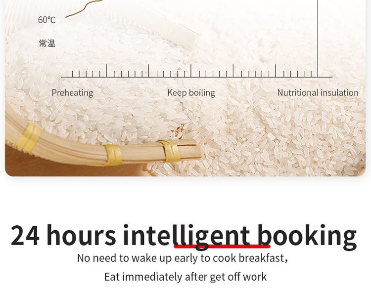 Home Cooking High Quality Commercial Cooker White Sliver Liner 8 IN 1 skylight smart multi  No Stick Rice Cooker