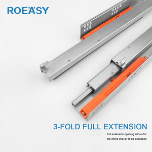 ROEASY 3 pliegues amortiguador cesta cajones canal empujar para abrir rieles telescópicos ocultos cierre suave bajo montaje oculto cajón deslizante - Product Image 6