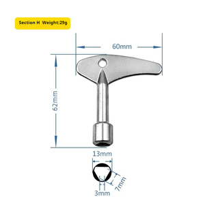 Çok fonksiyonlu 4 yollu alaşım üçgen/kare 4 In 1 servis programı çapraz üçgen/kare su anahtarı tren elektrik asansör için - Product Image 5