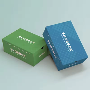 定制印刷便宜的普通纸板可堆叠纸盒瓦楞靴带手柄的鞋装运箱 - Product Image 6