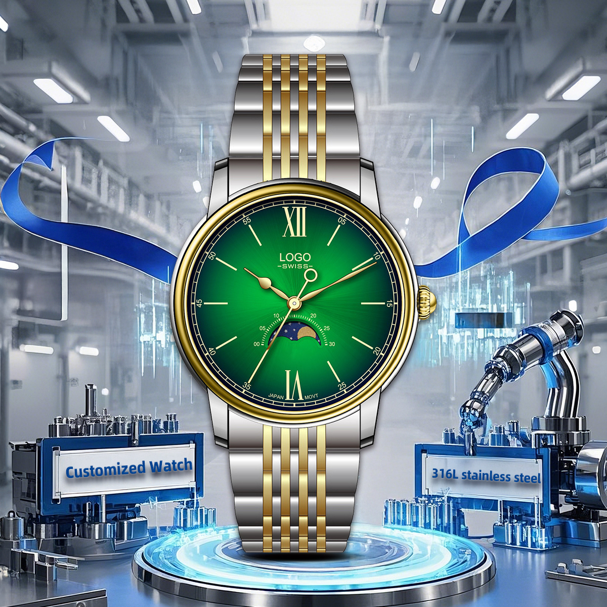 Gold/silver-green