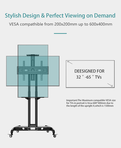 Zeno AVA1500ホイール付きTvスタンド32-65インチモバイルポータブルホームシアターケーブル管理付きTvカートEenvoudig Te Installeren - Product Image 2