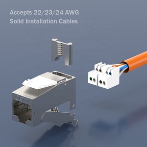 Linkwylan Toolless Telecom Parts Cat7 Keystone Jack Shielded RJ45 Keystone Module for Face Plate Blank <strong>Patch</strong> <strong>Panel</strong> Cat 7 Cat 7 - Product Image 4