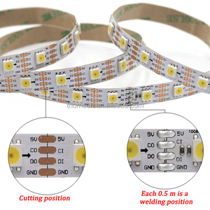 Sk9822 APA102 Pixel digitale LED strisce luci 60LED DC5V 4 fili controllato singolarmente Smart Strip data CLK bianco LED Strip - Product Image 5