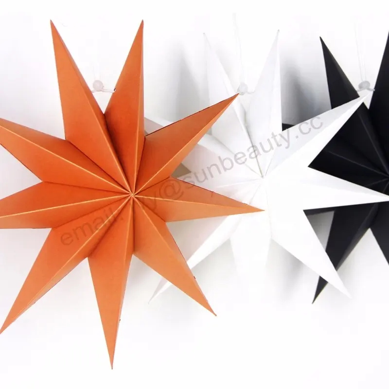 Ornamenti di carta di natale fatti a mano decorazione della casa 3D 30cm stella di carta di cartone