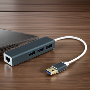 Mini adattatore diretto in fabbrica in alluminio e ABS RJ45 Ethernet rete Lan adattatore con 3 porte USB 3.0 mozzo cablato tipo per Windows Made - Product Image 4