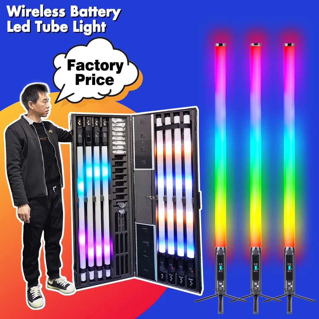 Portable Marslite IP65 Titan Wireless Battery 360 Pixel Tube Barra Luminosa a Led Wireless Led tube DMX Club DJ Light