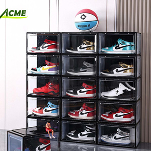 Bán buôn dày <span class=keywords><strong>Acrylic</strong></span> giày lưu trữ hộp chống bụi chống ẩm trong suốt container dễ dàng lắp ráp vật nuôi bao bì nhựa - Product Image 1