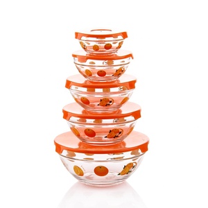 27 Năm Nhà Máy Thủy Tinh Xuất Khẩu Trực Tiếp Tùy Chỉnh In Ấn Thủy Tinh Thực Phẩm Salad Bowls Bộ 5 Cái 9Cm/10.3Cm/12.5Cm/14Cm/17Cm - Product Image 4