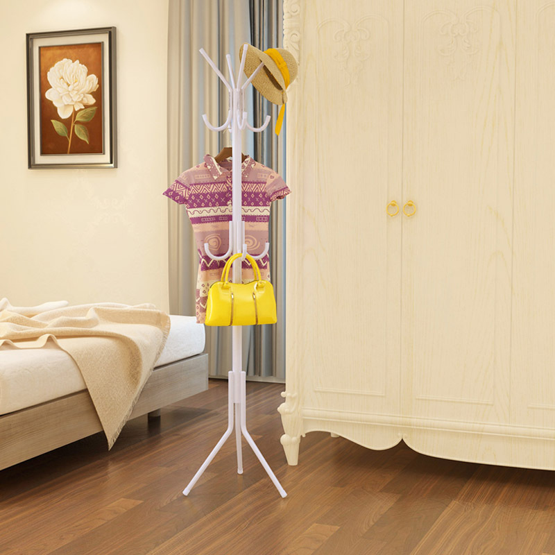 12-hook white wrought iron coat rack