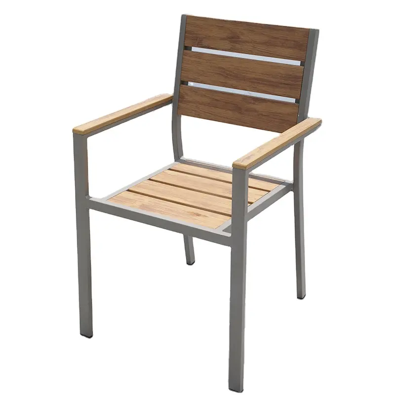 outdoor furniture garden chair plastic wood aluminum patio furniture dining chair and table set
