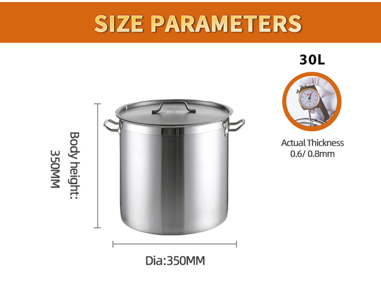 304 stainless 24qt 10l 60l 100 liter gas commercial soup cook pot industrial restaurant used cooking  stock pot