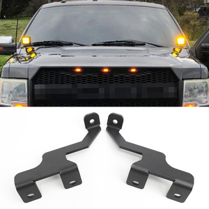 Üst kaput sol ve sağ yan ayağı LED çalışma ışığı Pod montaj braketleri kiti Ford F150 2004-2014 için uyumlu & SVT Raptor - Product Image 6