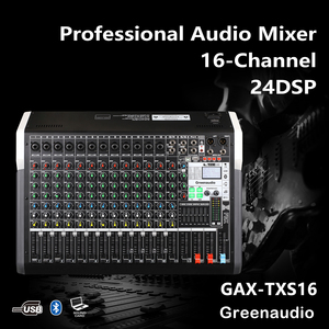 GAX-TXS16专业16通道DJ音频混音器，配有24种<span class=keywords><strong>DSP</strong></span> 7波段均衡器BT USB MP3音频舞台性能混音器
