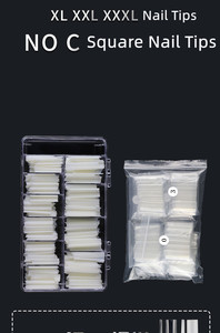 ปลายเล็บยาวพิเศษ500ชิ้นปลายเล็บแบน3XL สี่เหลี่ยมปลายเล็บไม่โค้ง - Product Image 6