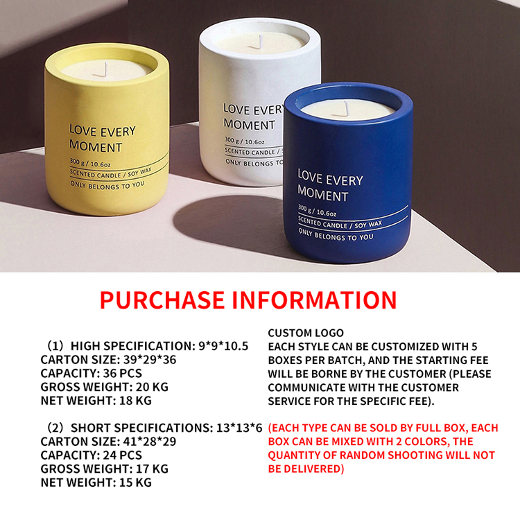 Luxury Customised Tall Jar 300g Popular Private Label Soy Wholesale Strong Natural Wax Candle Scent Candles Scented In Bulk